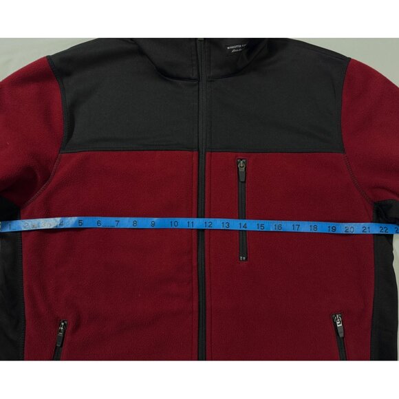 VTG Eddie Bauer Y2K Windcutter Fleece Jacket M Red Black Softshell Zip Outdoor - Picture 6 of 13